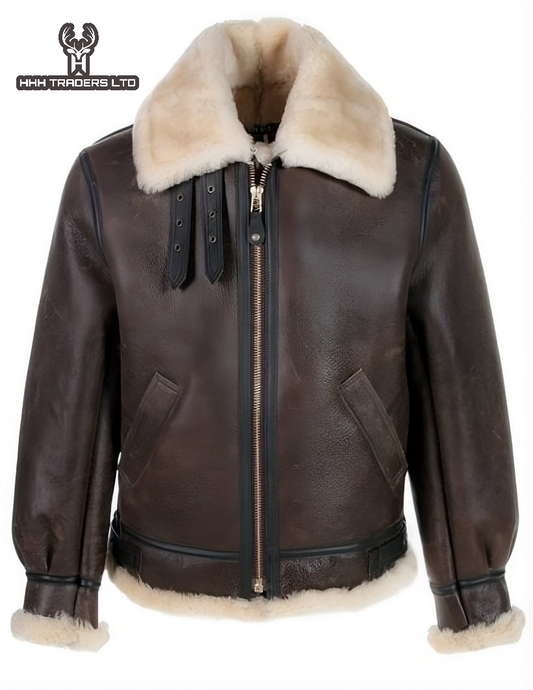 Leon RE4 Genuine Sheepskin Leather B3 Flight Cosplay
