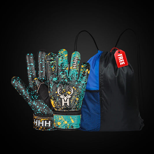 Galaxy Kids Goalkeeper Gloves and Drawstring Bag